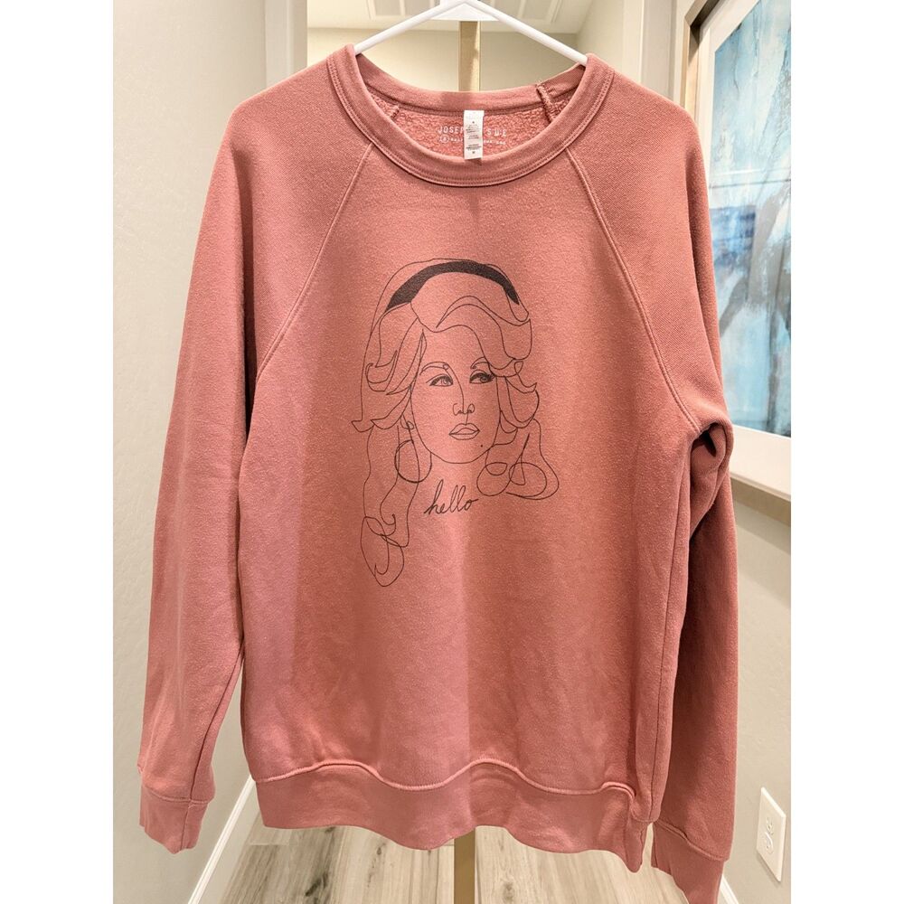 Joseph + Sue Dolly Parton Graphic Sweatshirt M Pink Country Music Nashville